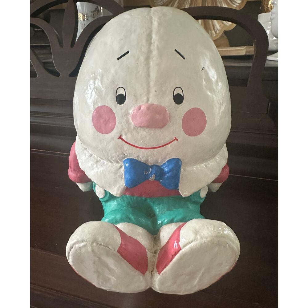 Vintage Humpty Dumpty Unique Shelf Table Sitting Piggy Bank retro decor nursery
